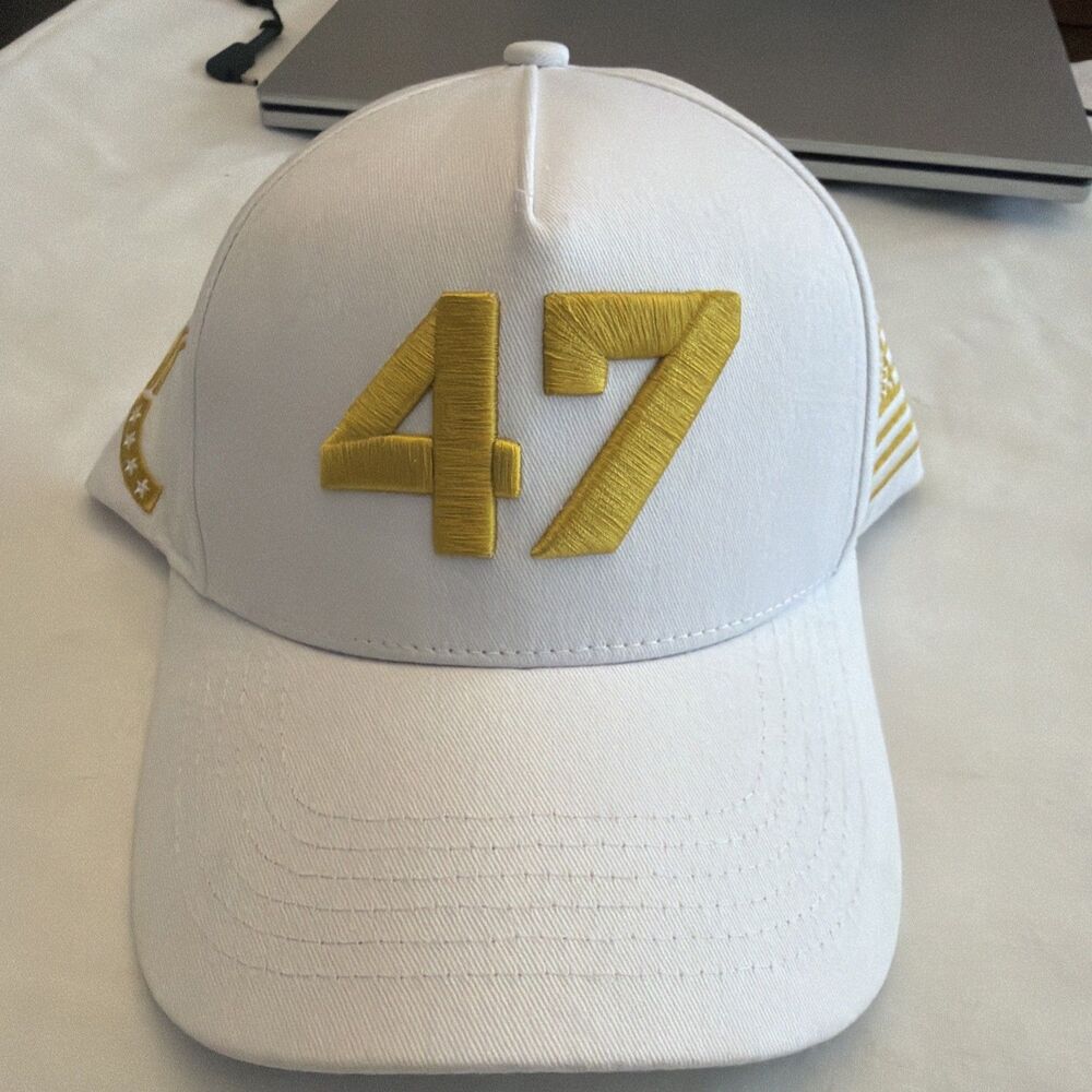 Official Turning Point USA With Logo Charlie Kirk White Gold Trump 47 Hat